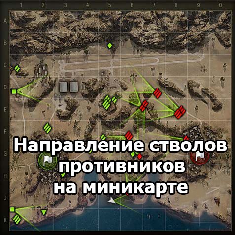 Мод направление стволов танков противников на миникарте для World of Tanks 1.24.1.0