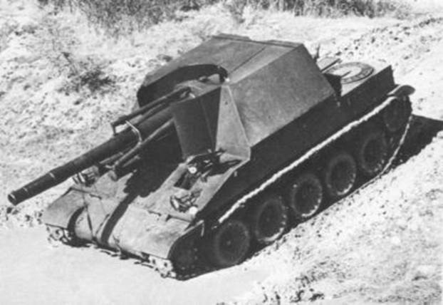 Пробный образец Lorraine 155-mm mle 50 (всего было построено два) на полигоне